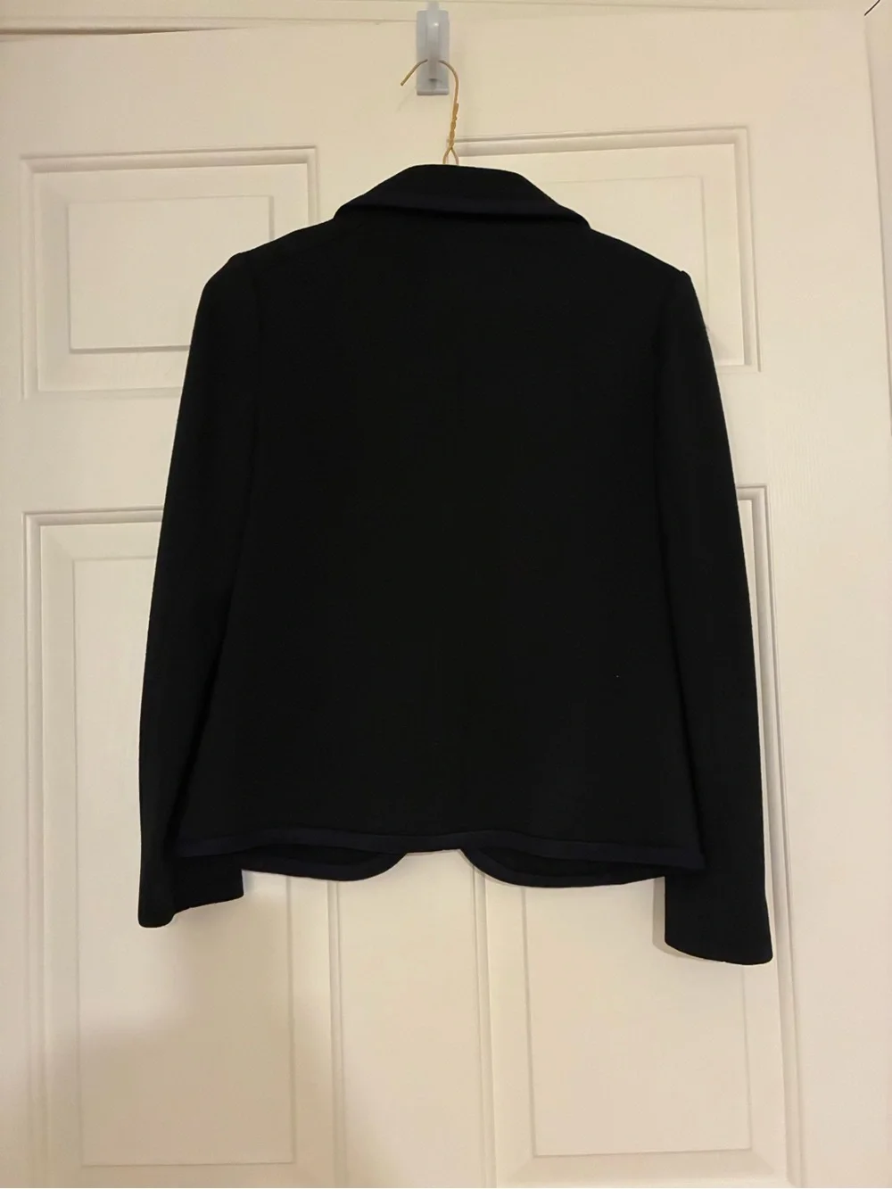 Tory Burch Black Blazer with Navy Trim with Gold Buttons